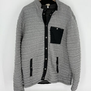 Duluth Mens XLarge Flintlock Gray Full Metal Snap Mock Neck Insulated Jacket